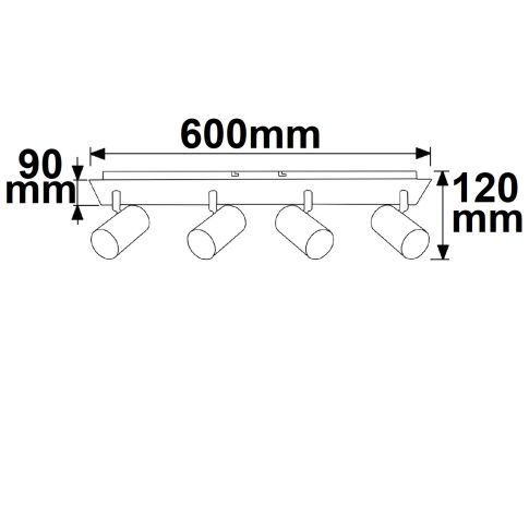 Wand/- Deckenleuchte 4-Fach